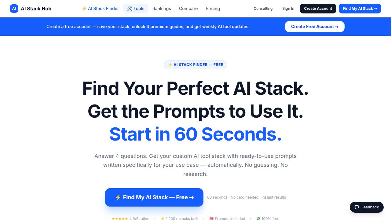 AI Stack Hub - Find the Best AI Tools for Your Use Case